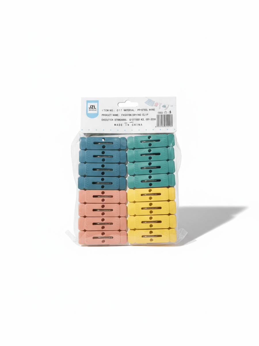 Прищепки для белья пластиковые, набор 12,16,20,24шт пастельные цвета