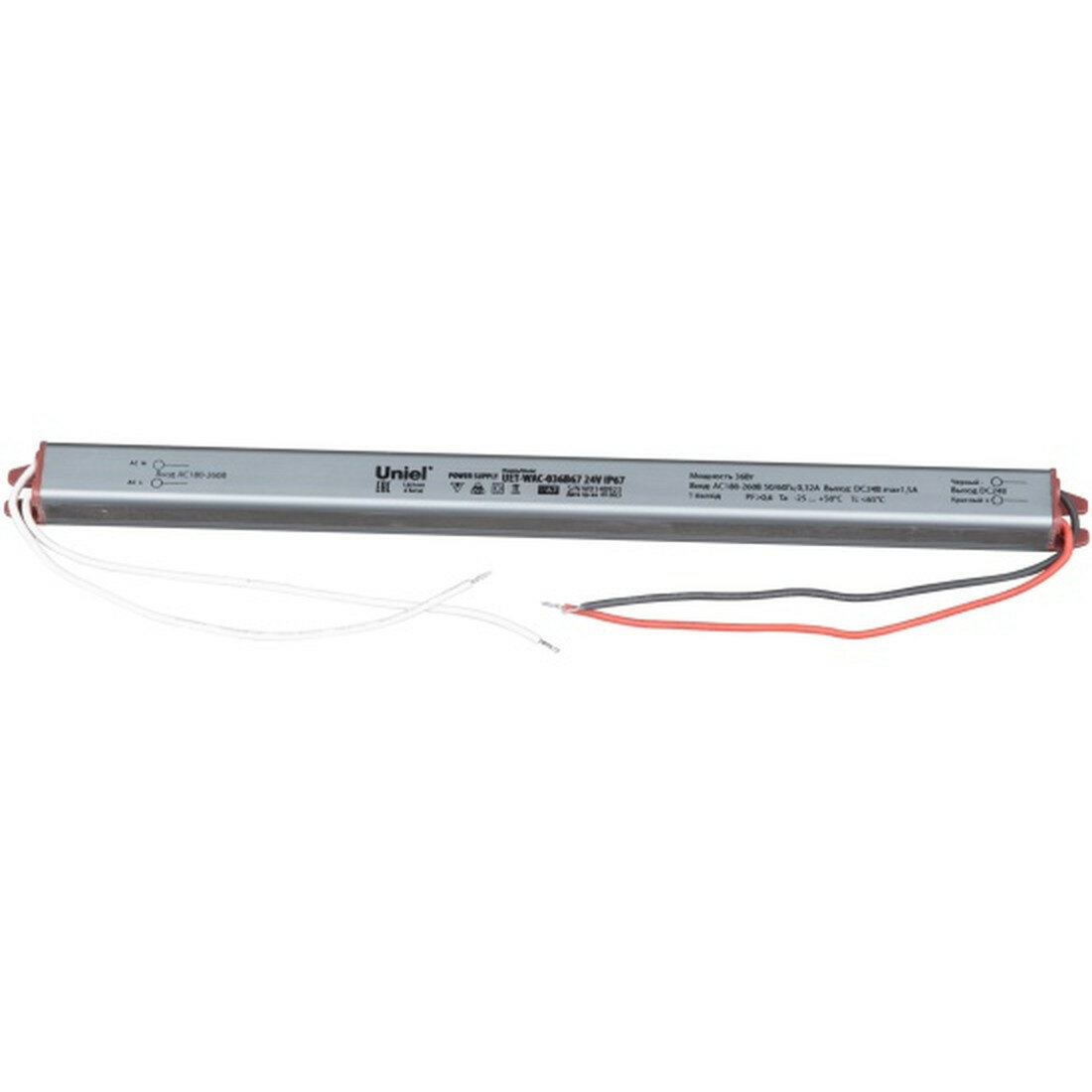 Блок питания ультратонкий Uniel 36Вт UET-WAC-036B67 24V IP67