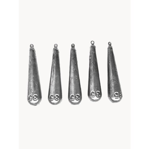 Набор грузил для рыбалки Капля вытянутая с ухом 35 гр (5шт) на отводной поводок Дроп шот