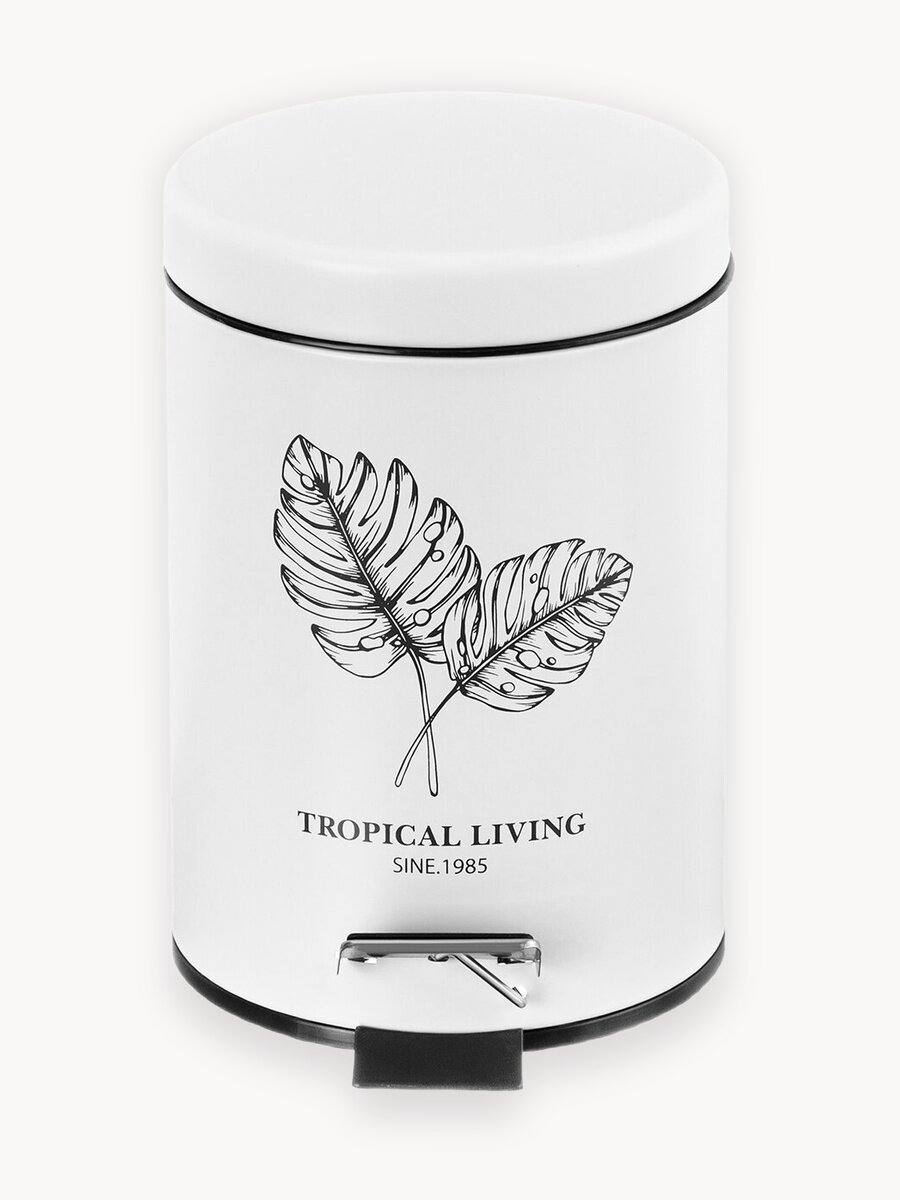 Ведро для мусора 3 л El Casa с педалью, 22х17х24,5 см, белый