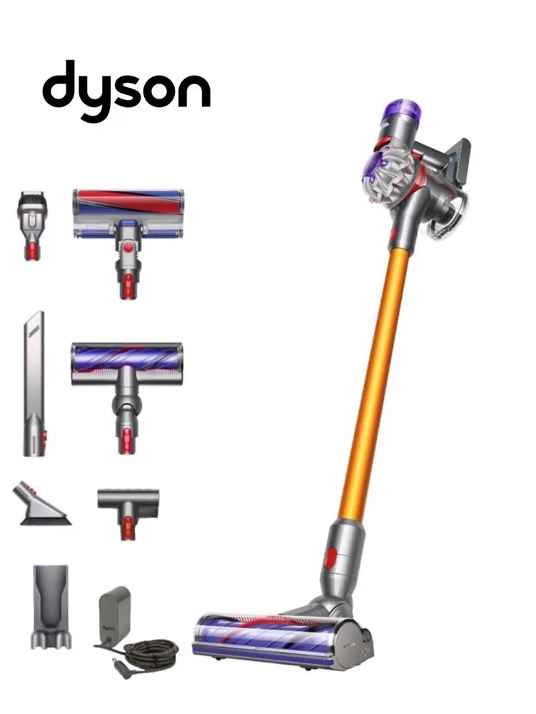 Пылесос Dyson V8 Absolute, для сухой уборки, Global , желтый