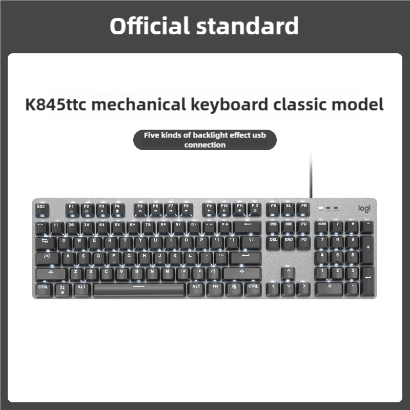 Клавиатура Logitech K845, проводная, механическая, черно-синяя