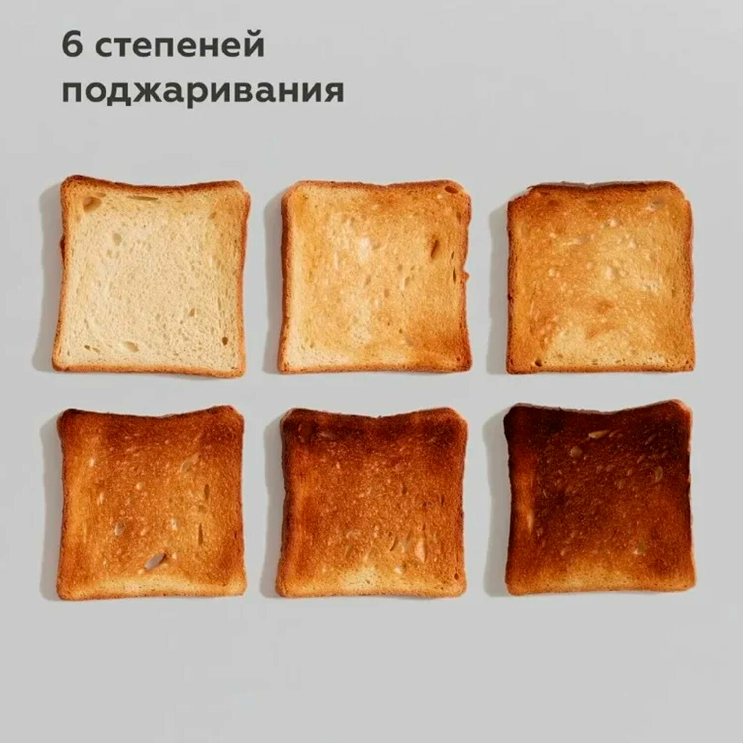 Тостер BQ (БИ-КЬЮ) T1711, 900 Вт, 2 тоста, 6 режимов, пластик, белый, 86189891 — фото 1