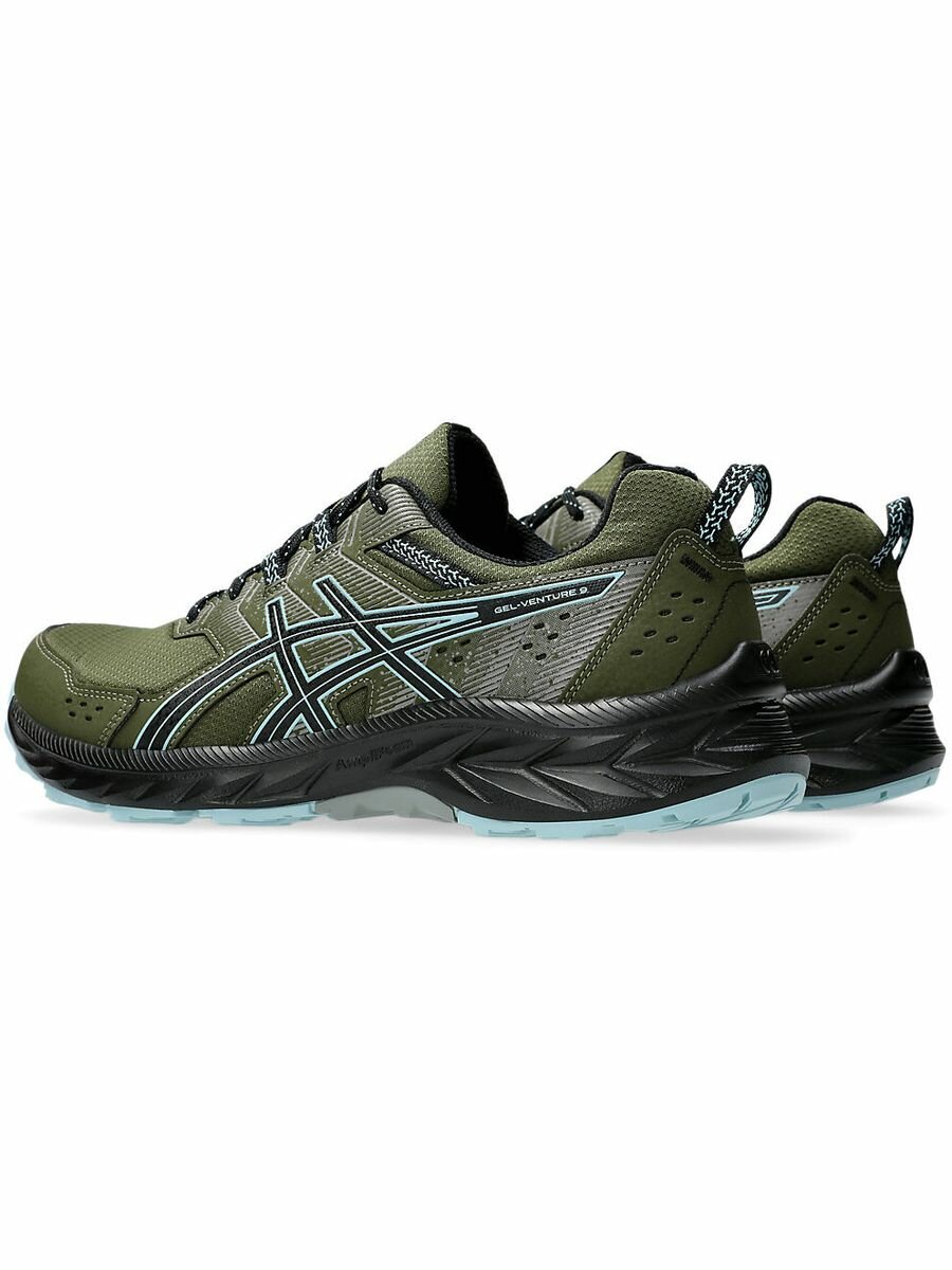 Кроссовки ASICS GEL-VENTURE 9, полнота F, размер 9 US, зеленый/черный — фото 1