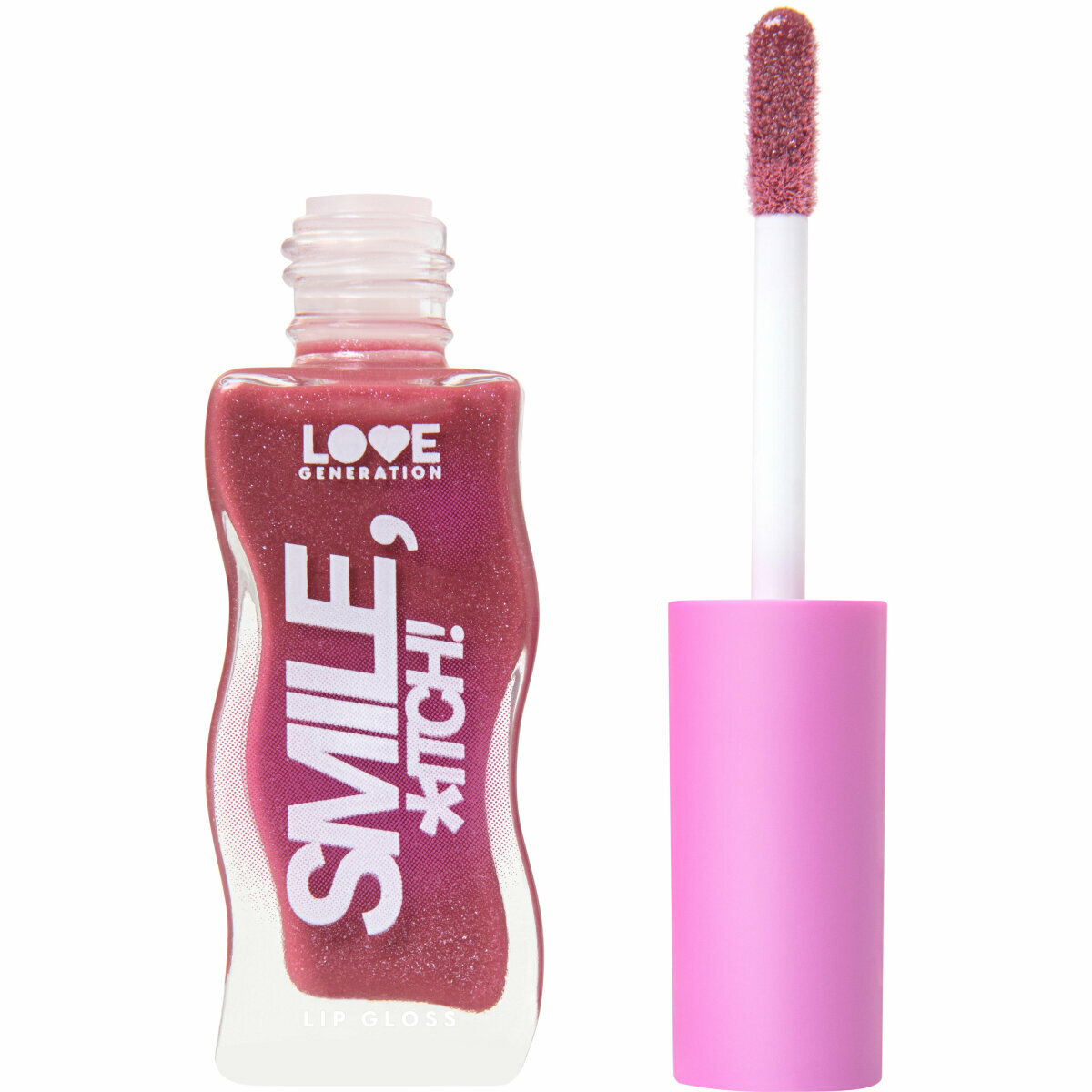 Блеск для губ Love Generation Smile, *itch! тон 06 сливовый с сияющими частицами, 10 мл