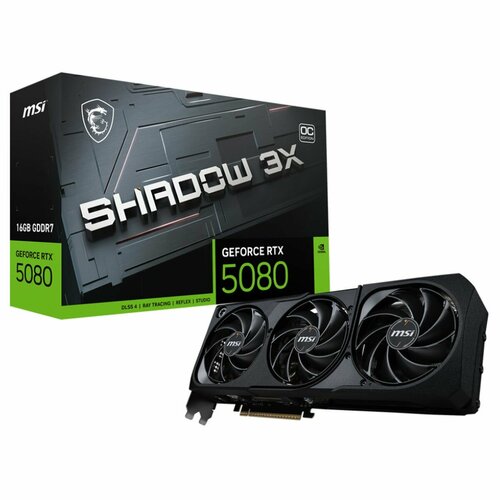 Видеокарта MSI RTX5080 SHADOW 3X OC 16GB GDDR7 256bit 3xDP HDMI 3FAN RTL 177797₽