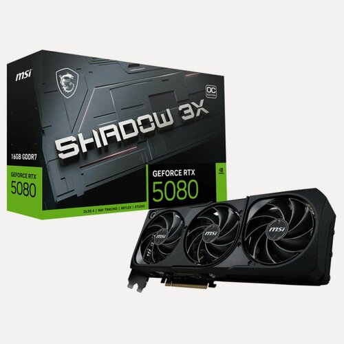 Изображение товара Видеокарта MSI RTX5080 SHADOW 3X OC 16GB GDDR7 256bit 3xDP HDMI 3FAN RTL
