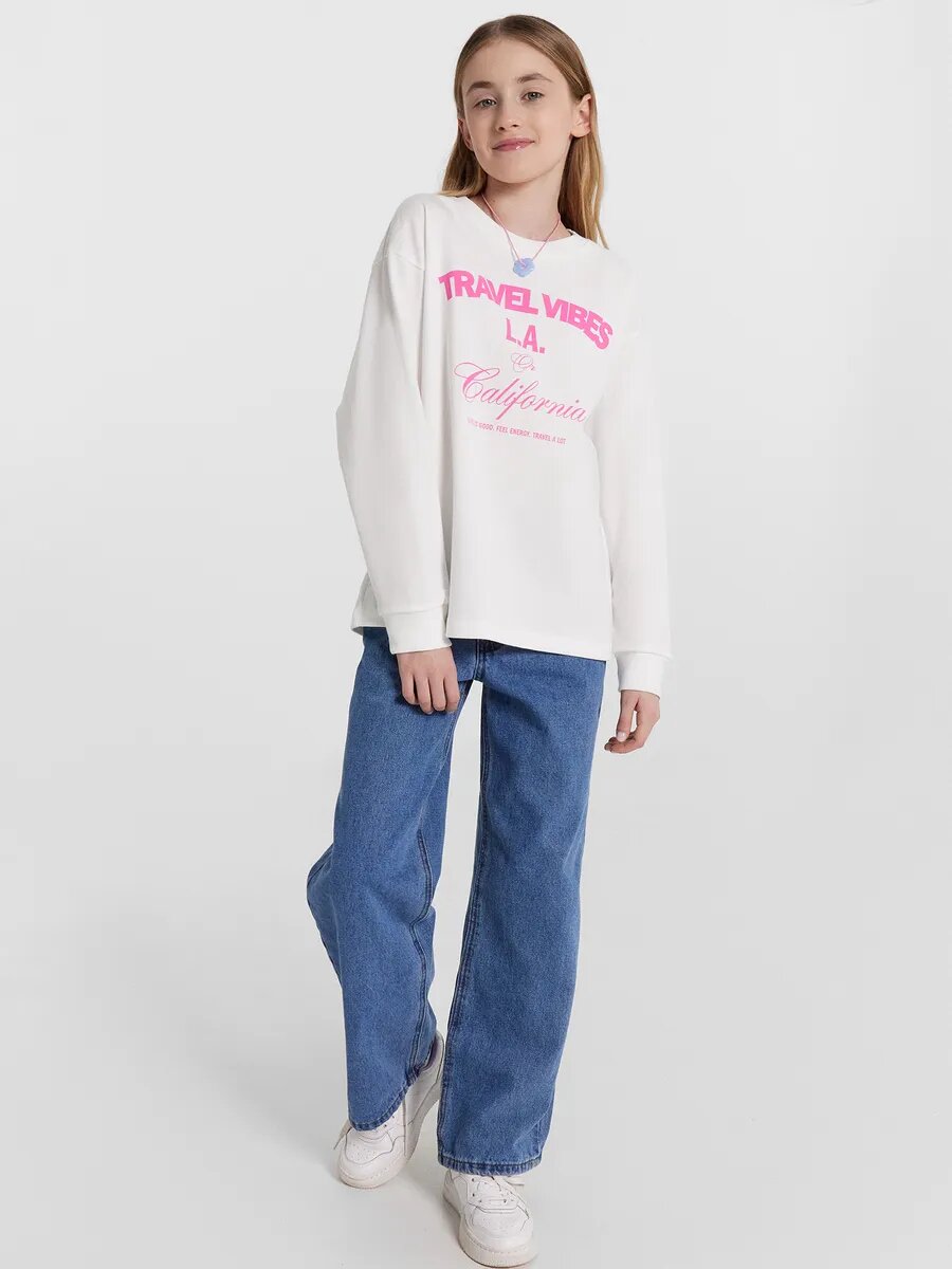 Джемпер MARK FORMELLE для девочек, размер 116/122, белый — фото 1