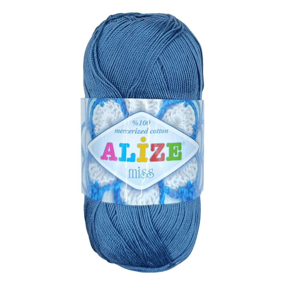 Пряжа для вязания Alize Miss 498 джинса 4 шт 50 гр/280 м 100% мерсеризованный хлопок
