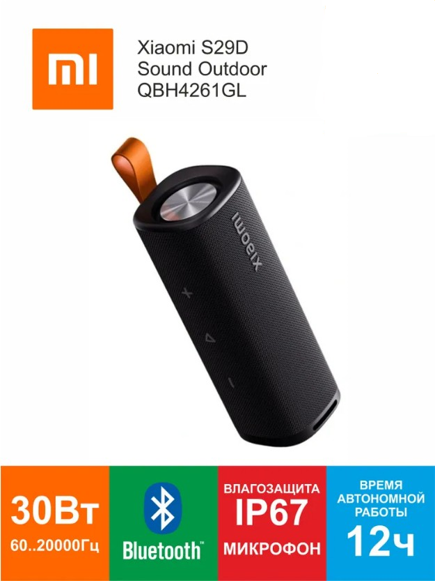 Колонка портативная Xiaomi Sound Outdoor 30W QBH4261GL Black черная