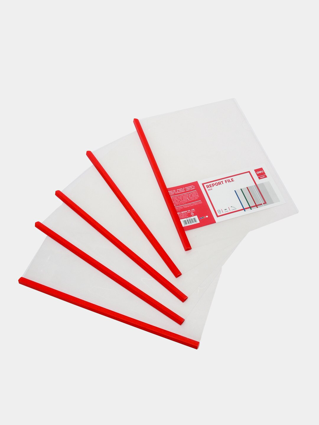 Папка с фиксатором Deli E5531, 10 листов, 5 шт - Красный