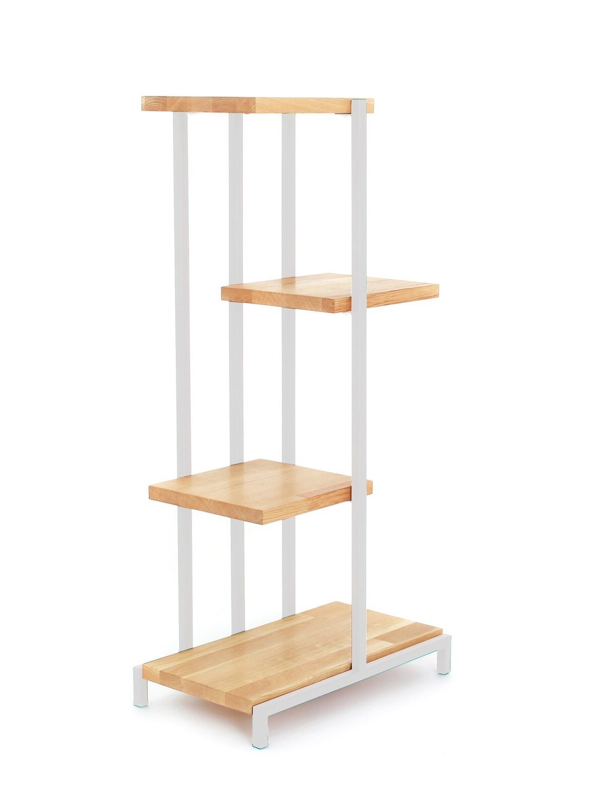 Стеллаж GreenWeen Loft 5, для кашпо, белый/дуб, металл, 4 полки