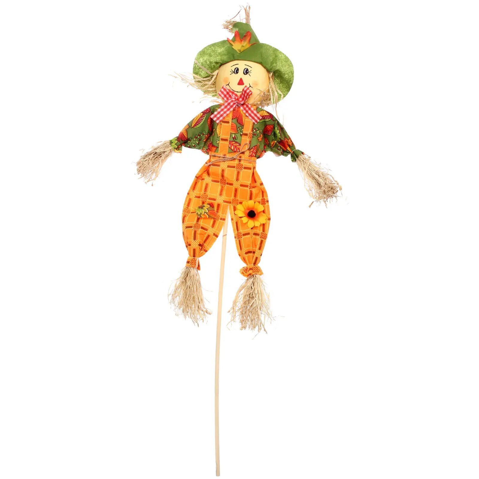 Фигура садовая 'Пугало-Мартин' 55(85)см дерево/солома яркий декор