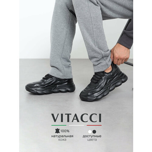 фото Кроссовки vitacci, полнота 6 (ru)/ на среднюю стопу, размер 43, черный