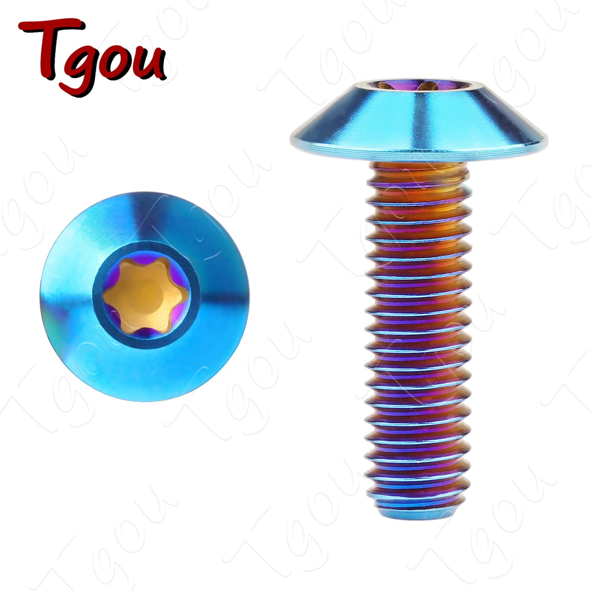 Титановый болт Tgou M4 M5x10/12/15/20/25 мм Torx T25 с головкой для велосипеда мотоцикла 8 шт Burn blue M5x12mm 8pcs