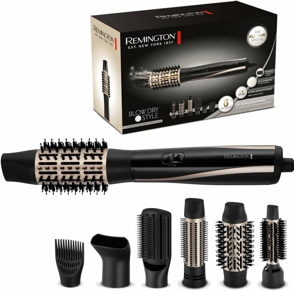 Фен-щетка Remington AS7700 Blow Dry & Style, 1200Вт, 6 режимов, комплект насадок