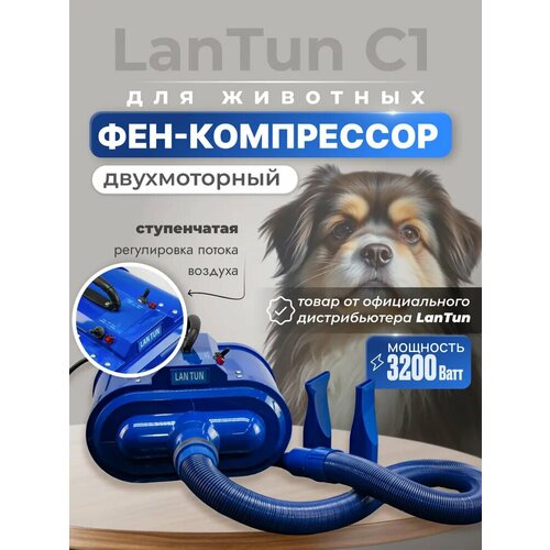 Двухтурбинный фен компрессор для собак LanTun Lan Tun С-1 3200 Ватт