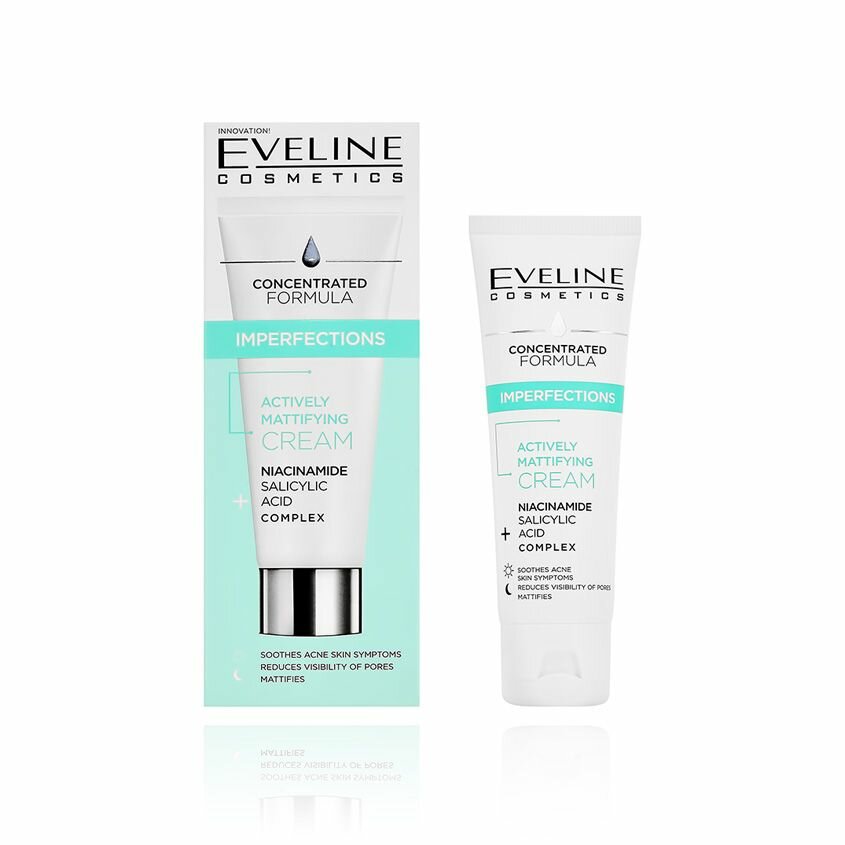Крем для лица EVELINE CONCENTRATED FORMULA с ниацинамидом (матирующий) 50 мл — фото 1