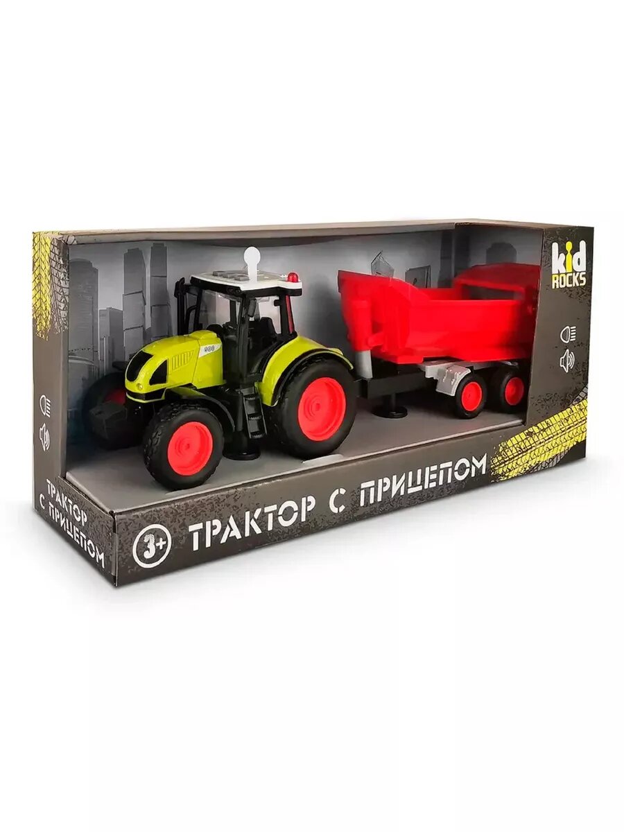 Игрушка-трактор с приц. 1:16 со светом и звуком
