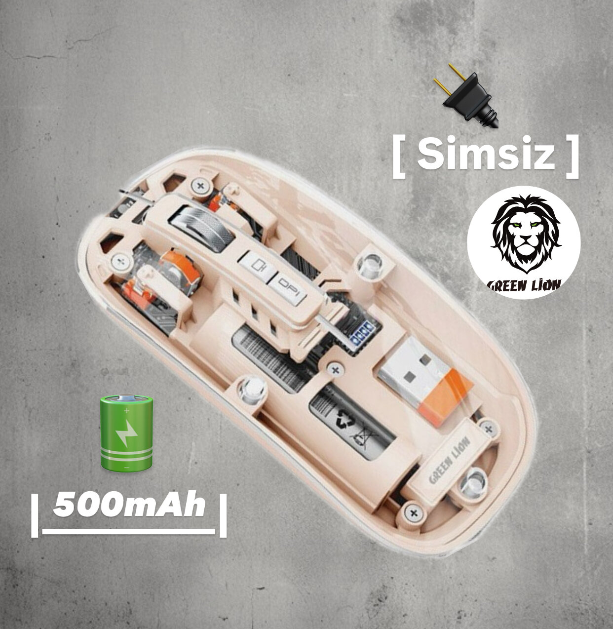 Компьютерная мышь GREEN LION Transparent Mouse 2, бренд Green Lion ORIGINAL