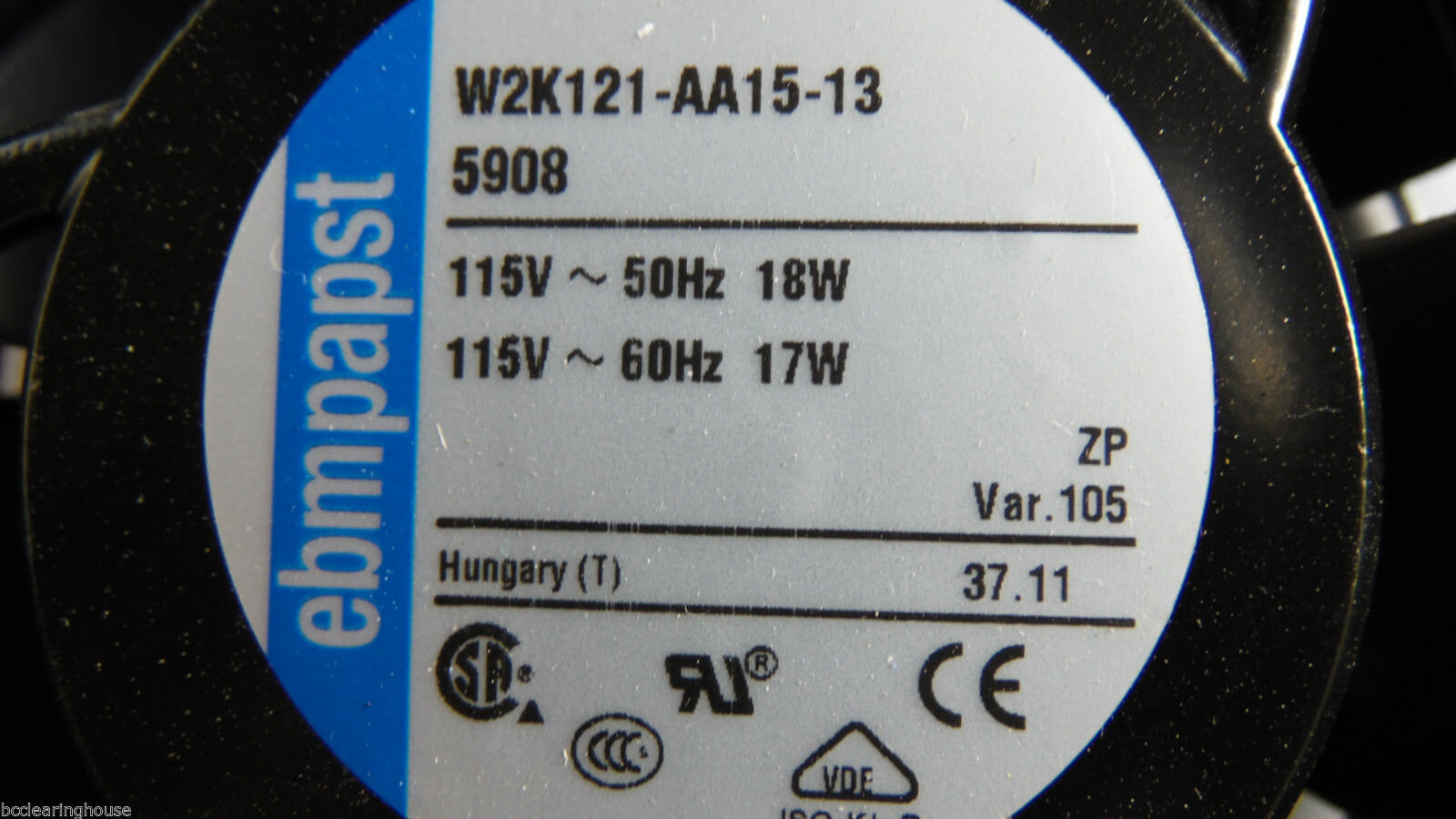 Ebm papst 5908 W2K121-AA15-13 Вентилятор 115V 50Hz 18 W/GRATE