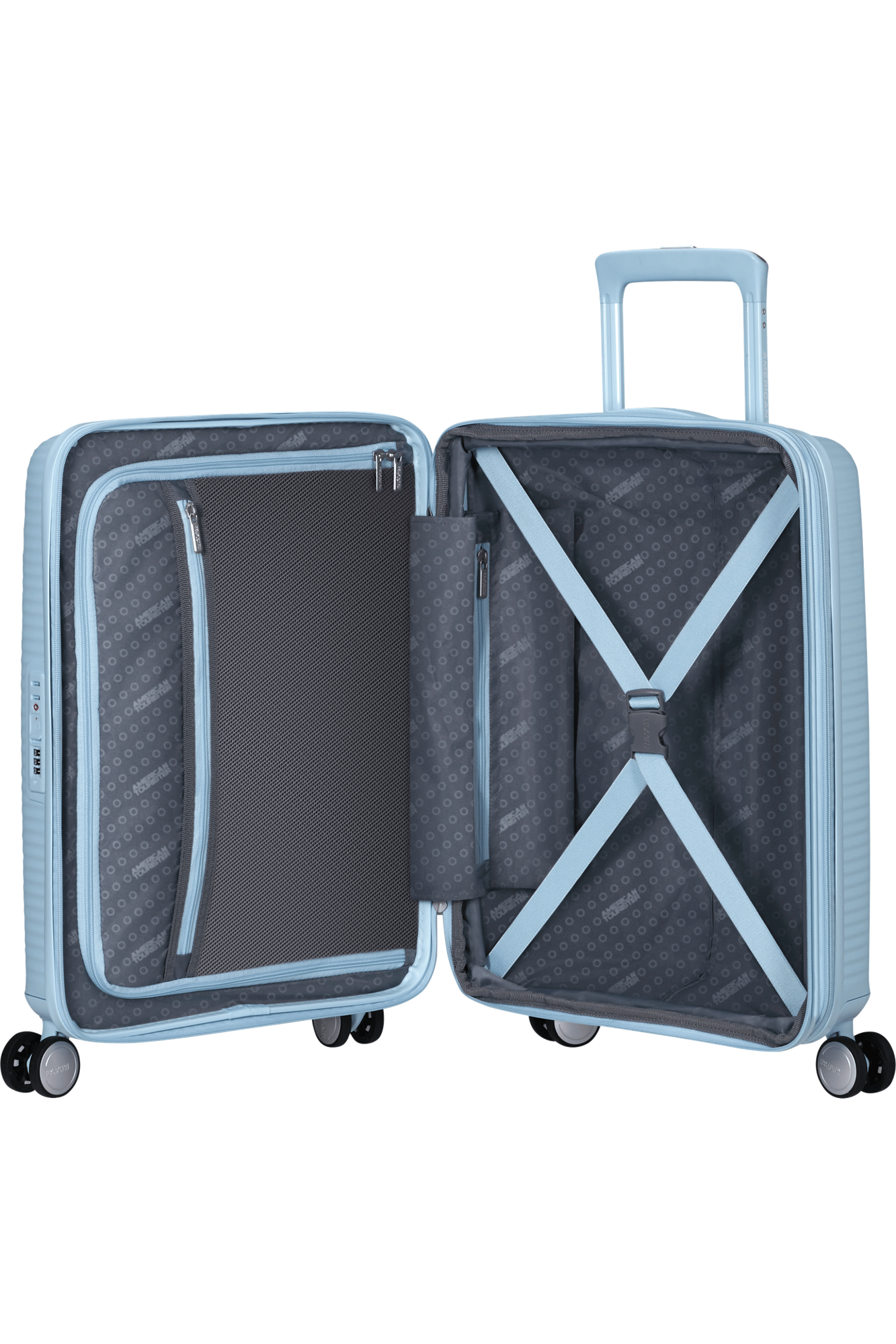 Чемодан American Tourister, 41 л, размер S, pastel blue — фото 1