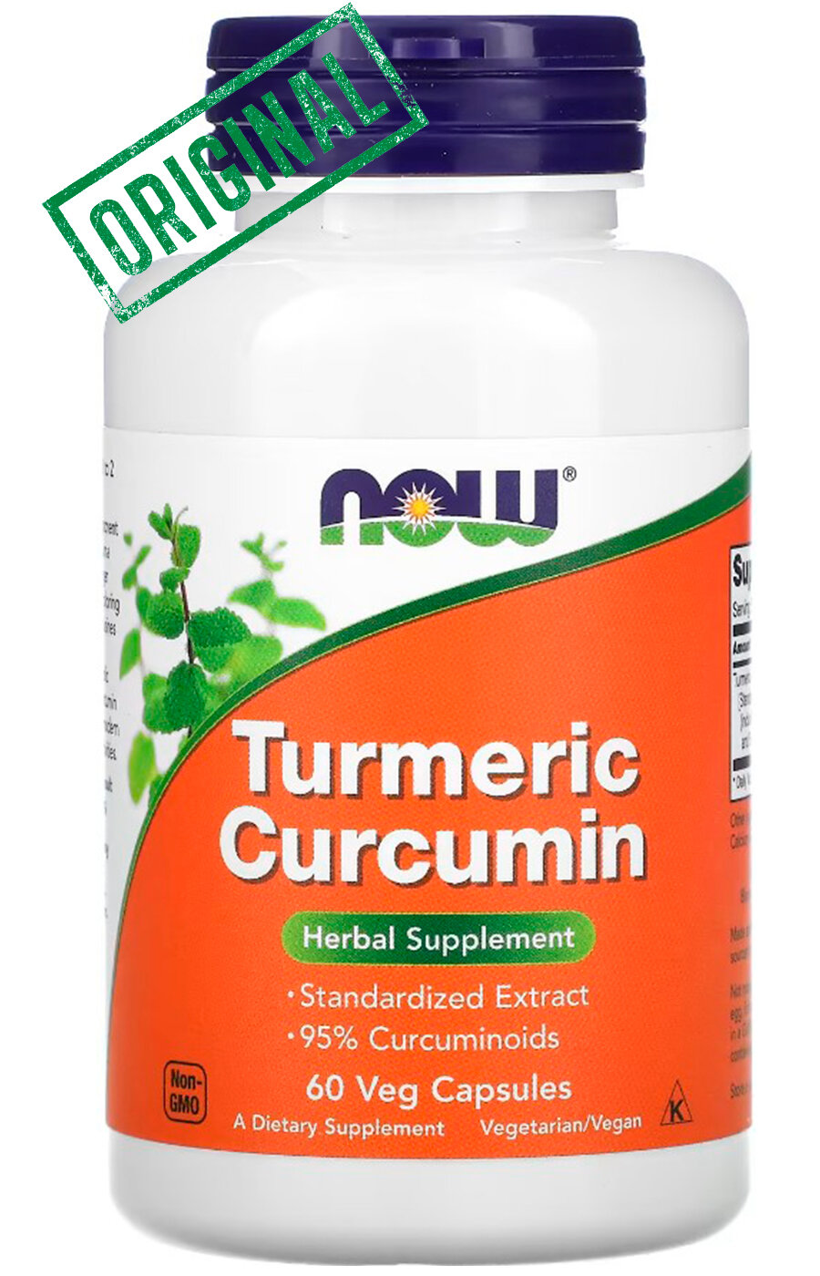 NOW Foods, Turmeric curcumin, экстракт куркумы и куркумина, 60 растительных капсул