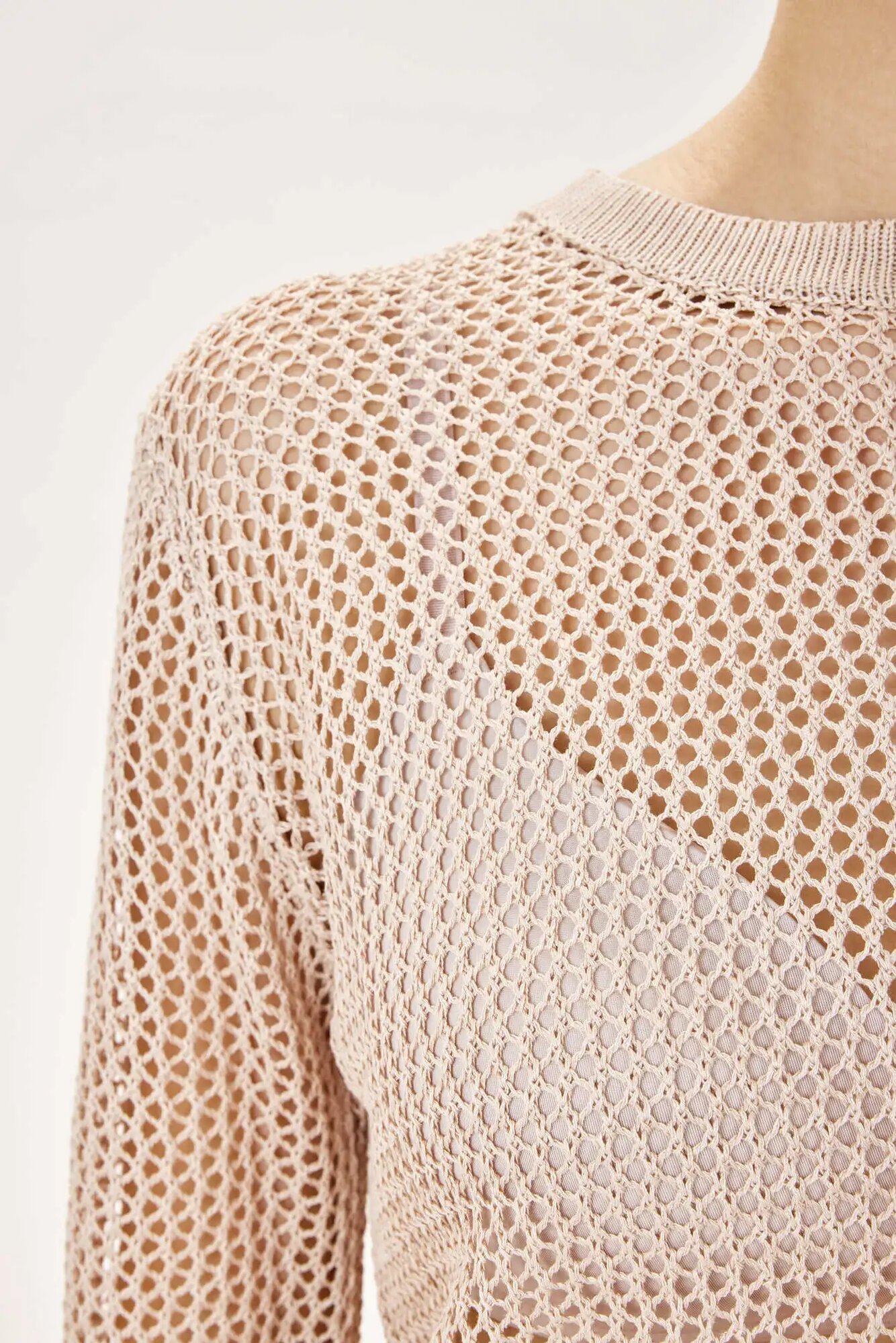 Лонгслив Selfie, размер XS, , бежевый — фото 1