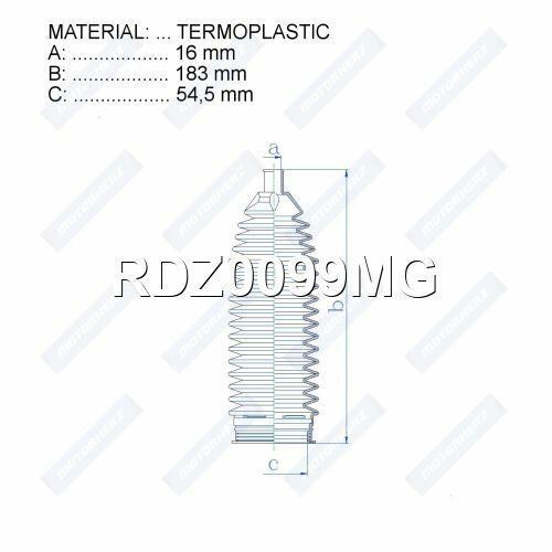 Пыльник рулевой рейки HYUNDAI (Хендай) 16*183*54,5 — фото 1