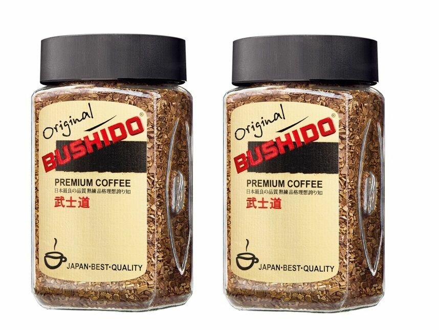 Кофе Bushido Original, сублимированный, в стеклянной банке, 100г 2 банки — фото 1