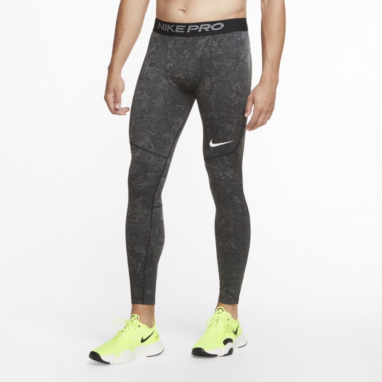 Тайтсы NIKE Pro, размер 44-46, серый