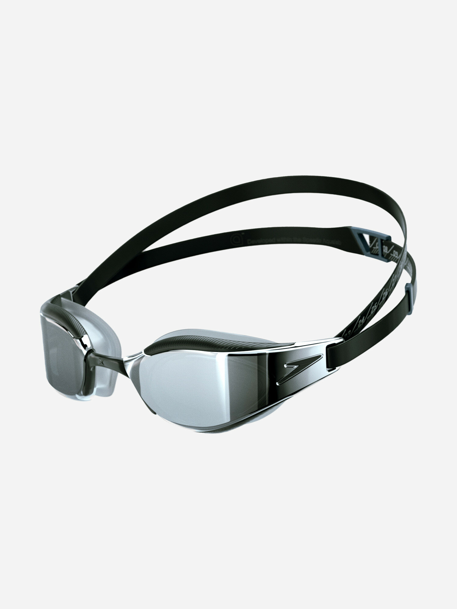 Очки для плавания Speedo "Fastskin Hyper Elite", зеркальные линзы, антифог, черные
