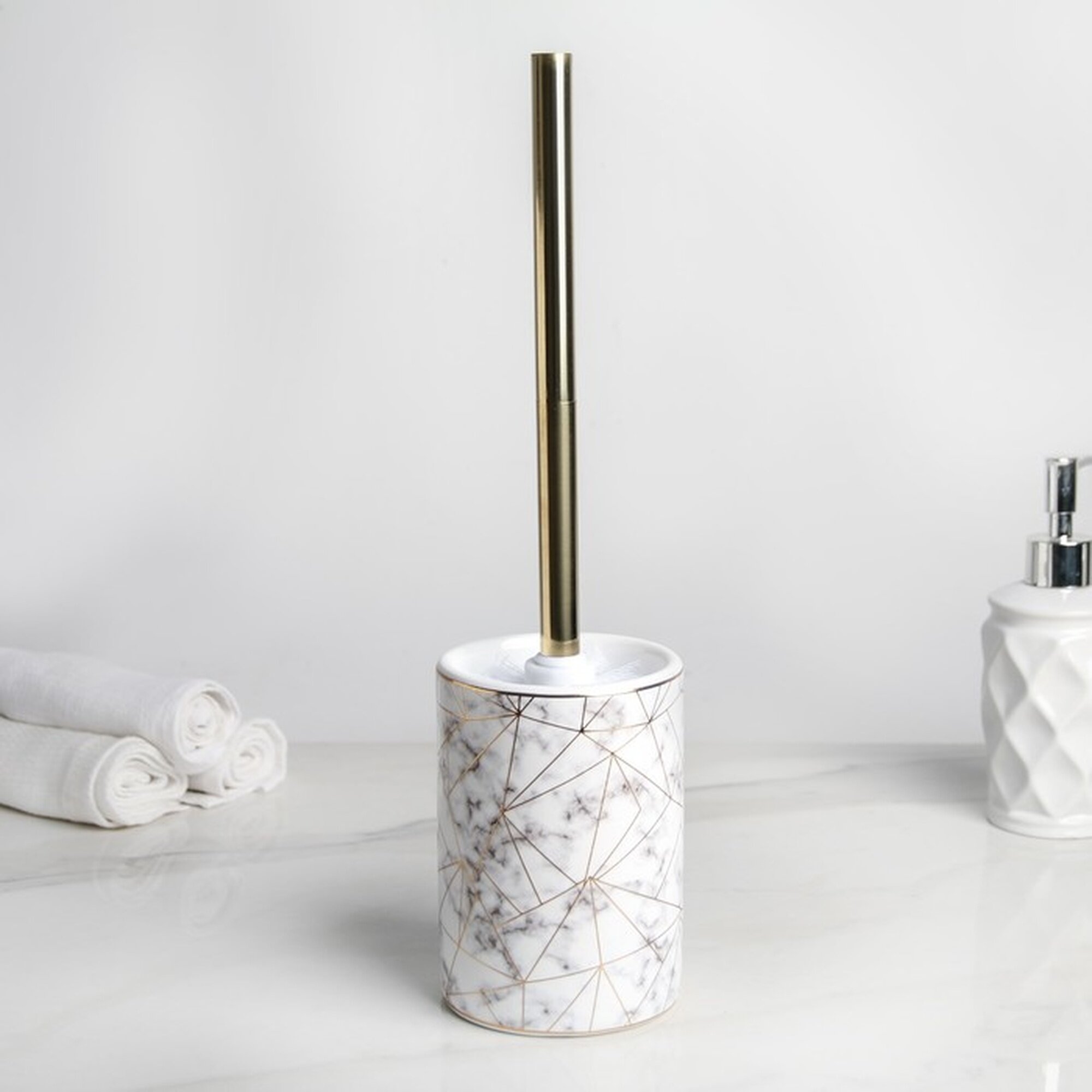 Ёрш SKYPHOS «Лили» для унитаза с подставкой 95×95×37 см цвет белый