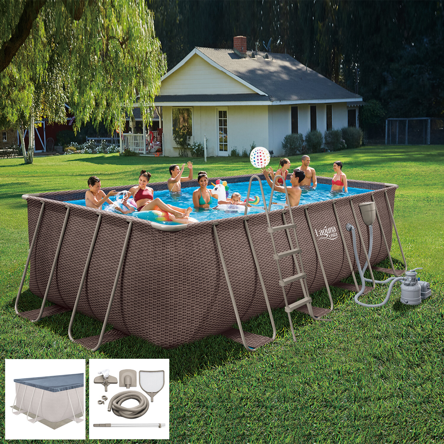 Бассейн каркасный 549х274х132см Laguna Vista Р20-2052-S песочный фильтр-насос и аксессуары