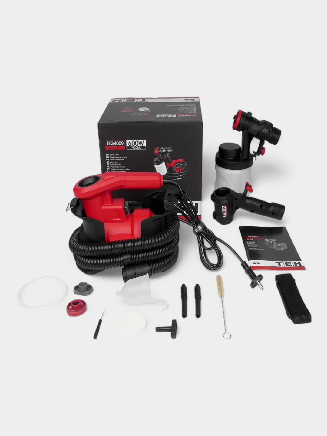 Краскораспылитель TEH TSG4009, 600 Вт, сопло 2.5 мм, бак 0.9 л, 1000 мл/мин — фото 1