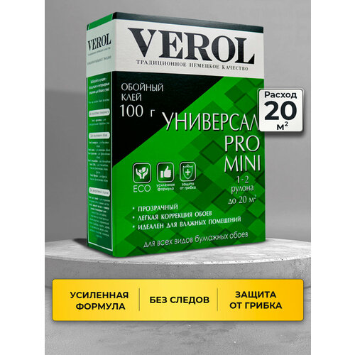 фото Клей обойный универсальный verol mini усиленный, 100г
