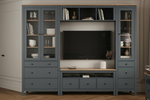 Изображение товара Стенка для Гостиной икеа, ЛДСП, серый ясень, 271 x 41 x 215 см