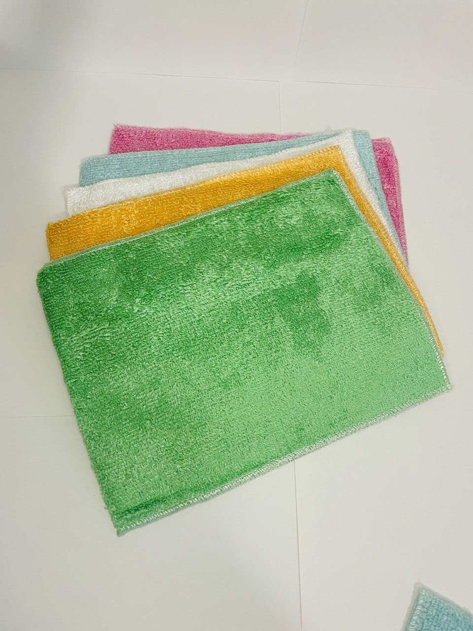 Салфетки из бамбукового волокна, две штуки, набор, антибактериальные, разных цветов — фото 1