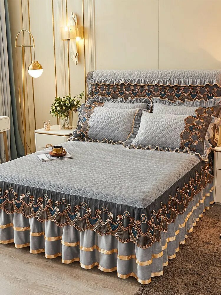 AiWinsure Покрывало с наволочками Velvet bedspreads, Бархат с размерами: 200 см х 180 см