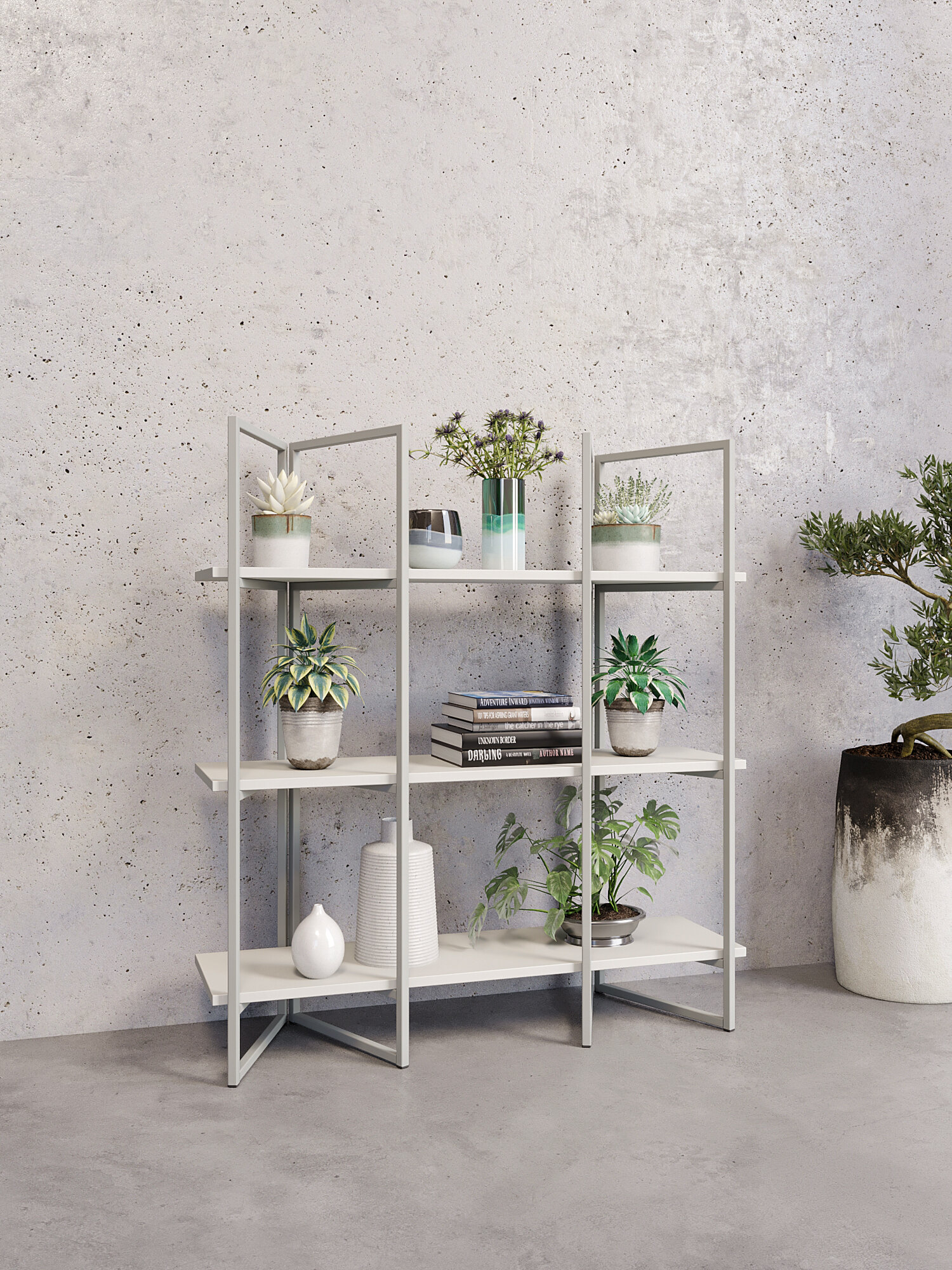 Полка для дома KM LOFT Дивульгато Лайт в гостинную перегородка белый/белый