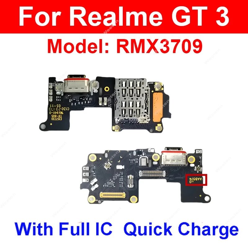 Для Realme GT Neo 5 SE GT Neo Flash GT3 GT5 GT6 GT7 Pro USB-док-станция для зарядки USB-док-станция Плата зарядного устройства Гибкий кабель Разъем Запчасти, GT 3-Full IC