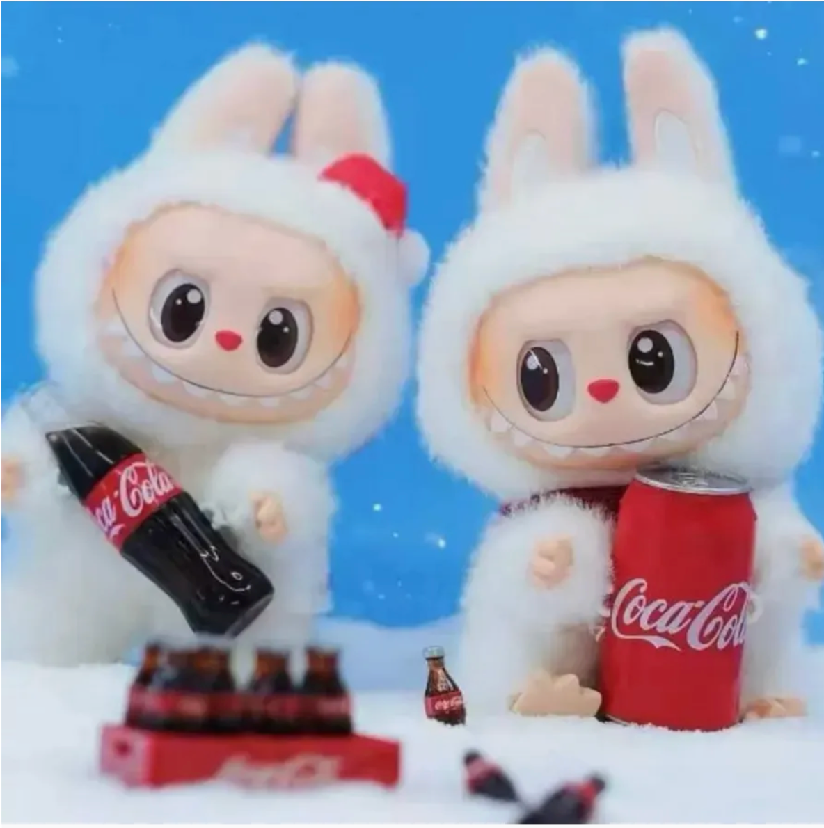 Лабубу с колой мягкая игрушка брелок 15 см. 1 шт. Labubu Cola / Случайная игрушка сюрпризом белый цвет / РЕПЛИКА — фото 1
