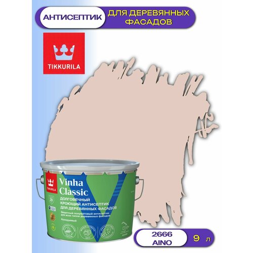 фото Кроющий антисептик / краска для деревянных фасадов tikkurila vinha classic (9л) 2666 aino