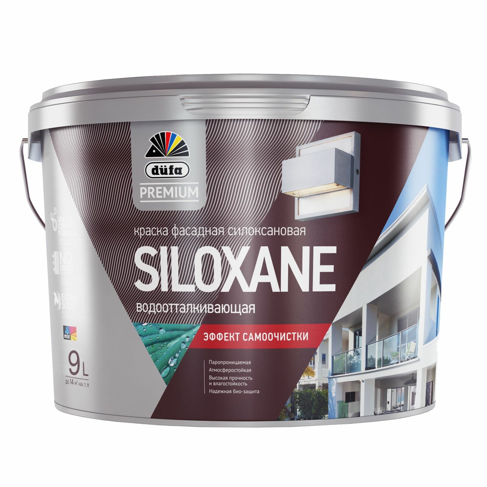 Краска фасадная акрил-силоксановая Dufa Premium Siloxane база 1 9 л