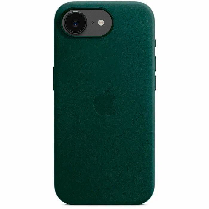 Кожаный чехол для iPhone 16e Forest Green / Leather Case для Айфон 16е - Зелёный