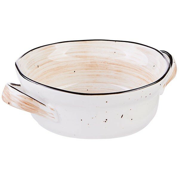 Блюдо для запек. с ручк. «Пастораль» D=15.3, H=5.5, L=19.6см; оранжев. (Kunstwerk)