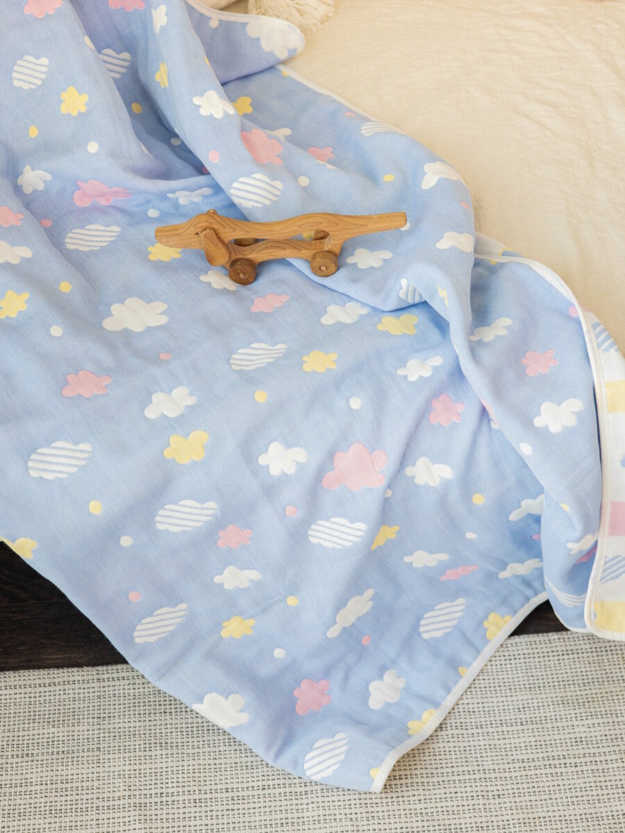 Плед для новорожденных 110х110 Облако (синий) — фото 1