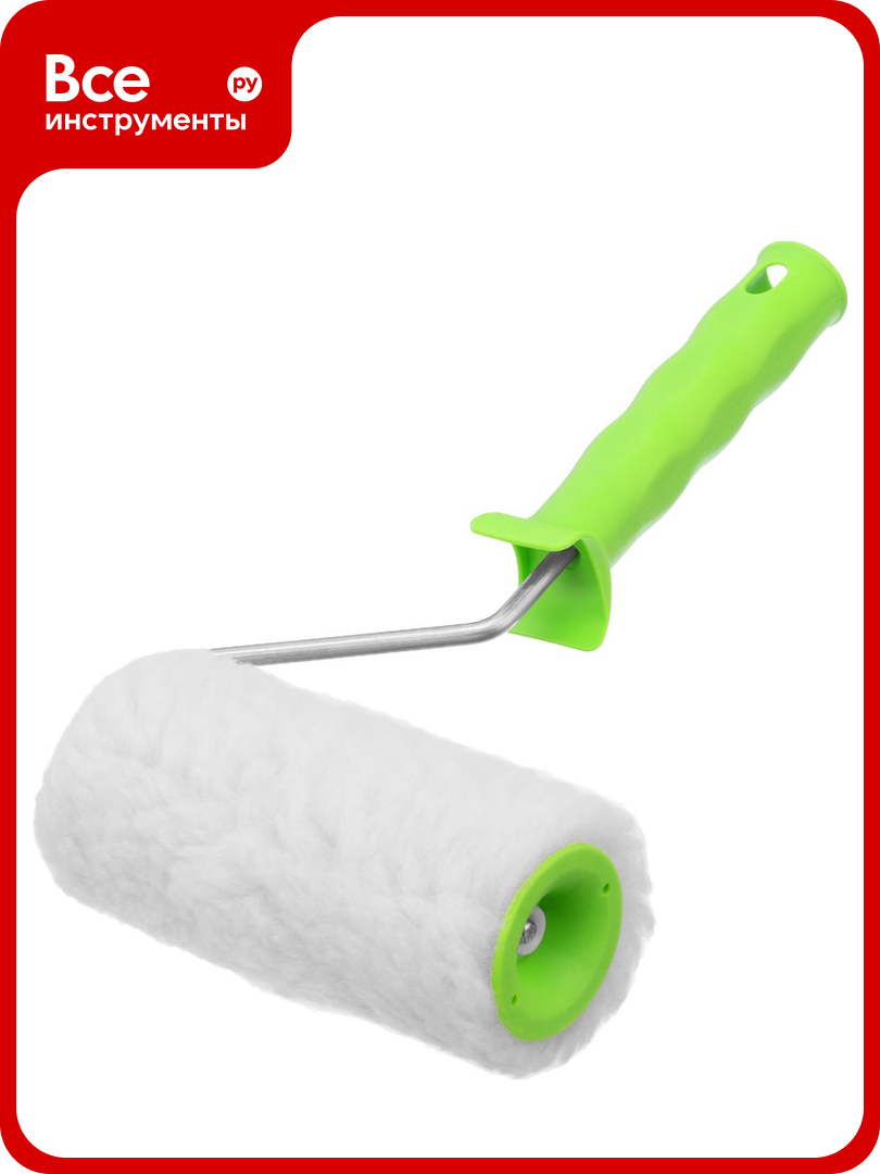 Валик СИБРТЕХ из натурального меха с ручкой 150 мм ворс 12 мм D - 48 мм 80122