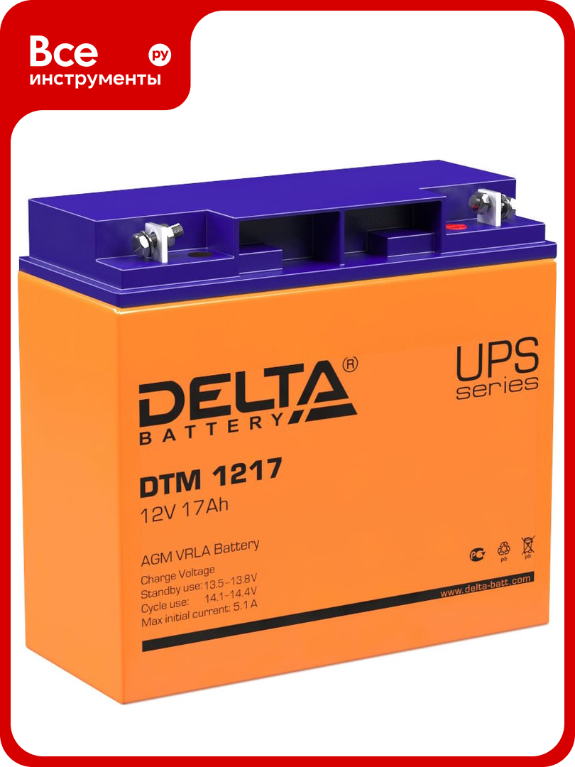 Батарея аккумуляторная Delta DTM 1217