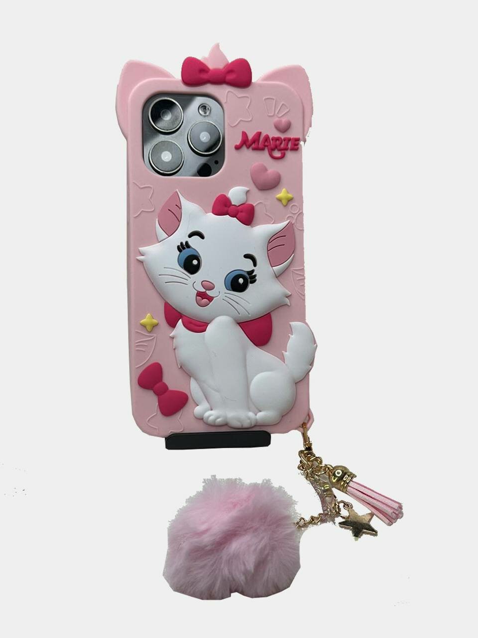 3D Чехол Мягкий/Резиновый Кошка Marie для модели телефона Iphone 16 Pro Max — фото 1